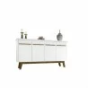 Manhattan Comfort Yonkers 62.99 Sideboard with Solid Wood Legs and 2 Cabinets in White Front - Manhattan Comfort Yonkers 62.99 Sideboard with Solid Wood Legs and 2 Cabinets in White Front
