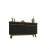 Manhattan Comfort Yonkers 62.99 Sideboard with Solid Wood Legs and 2 Cabinets in Black and Cinnamon Front - Manhattan Comfort Yonkers 62.99 Sideboard with Solid Wood Legs and 2 Cabinets in Black and Cinnamon Front