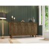 Manhattan Comfort Yonkers 62.99 Sideboard with Solid Wood Legs and 2 Cabinets in Rustic Brown