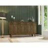 Manhattan Comfort Yonkers 62.99 Sideboard with Solid Wood Legs and 2 Cabinets in Rustic Brown - Manhattan Comfort Yonkers 62.99 Sideboard with Solid Wood Legs and 2 Cabinets in Rustic Brown