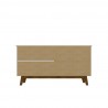 Manhattan Comfort Yonkers 62.99 Sideboard with Solid Wood Legs and 2 Cabinets in Rustic Brown Back