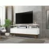 Manhattan Comfort Yonkers 62.99 TV Stand with Solid Wood Legs and 6 Media and Storage Compartments in White - Manhattan Comfort Yonkers 62.99 TV Stand with Solid Wood Legs and 6 Media and Storage Compartments in White
