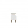 Manhattan Comfort Yonkers 62.99 TV Stand with Solid Wood Legs and 6 Media and Storage Compartments in White Side