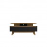 Manhattan Comfort Yonkers 70.86 TV Stand with Solid Wood Legs and 6 Media and Storage Compartments in Rustic Brown Front