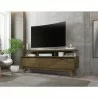 Manhattan Comfort Yonkers 62.99 TV Stand with Solid Wood Legs and 6 Media and Storage Compartments in Rustic Brown - Manhattan Comfort Yonkers 62.99 TV Stand with Solid Wood Legs and 6 Media and Storage Compartments in Rustic Brown