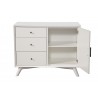 Alpine Furniture Flynn Accent Cabinet, White - Front Opened Angle