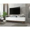 Manhattan Comfort Yonkers 70.86 TV Stand with Solid Wood Legs and 6 Media and Storage Compartments in White - Manhattan Comfort Yonkers 70.86 TV Stand with Solid Wood Legs and 6 Media and Storage Compartments in White