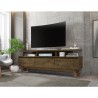 Manhattan Comfort Yonkers 70.86 TV Stand with Solid Wood Legs and 6 Media and Storage Compartments in Rustic Brown
