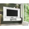 Manhattan Comfort Liberty 70.86 Floating Wall Entertainment Center with Overhead Shelf in White - Manhattan Comfort Liberty 70.86 Floating Wall Entertainment Center with Overhead Shelf in White