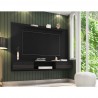 Manhattan Comfort Liberty 70.86 Floating Wall Entertainment Center with Overhead Shelf in Black