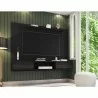 Manhattan Comfort Liberty 70.86 Floating Wall Entertainment Center with Overhead Shelf in Black - Manhattan Comfort Liberty 70.86 Floating Wall Entertainment Center with Overhead Shelf in Black