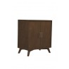 Alpine Furniture Flynn Small Bar Cabinet, Walnut - Front Side Angle