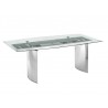 Casabianca ALLEGRA Non-extendable Frame Dining Table With Polished Stainless Steel Base