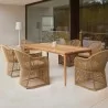 Skyline Design Calixto Rectangular Teak Dining Table Set - Skyline Design Calixto Rectangular Teak Dining Table Set