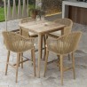 Skyline Design Calixto Square Teak Pub Table Set View