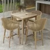 Skyline Design Calixto Square Teak Pub Table Set View - Skyline Design Calixto Square Teak Pub Table Set View