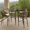 Skyline Design Rodona Square Pub Table with Glass Set - Skyline Design Rodona Square Pub Table with Glass Set
