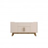 Manhattan Comfort Addie 53.54 Sideboard with 5 Shelves in Off White and Cinnamon Front
