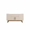 Manhattan Comfort Addie 53.54 Sideboard with 5 Shelves in Off White and Cinnamon Front - Manhattan Comfort Addie 53.54 Sideboard with 5 Shelves in Off White and Cinnamon Front