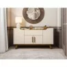 Manhattan Comfort Addie 53.54 Sideboard with 5 Shelves in Off White and Cinnamon - Manhattan Comfort Addie 53.54 Sideboard with 5 Shelves in Off White and Cinnamon
