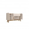 Manhattan Comfort Addie 53.54 Sideboard with 5 Shelves in Off White and Cinnamon Open