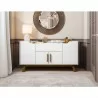 Manhattan Comfort Addie 53.54 Sideboard with 5 Shelves in White - Manhattan Comfort Addie 53.54 Sideboard with 5 Shelves in White