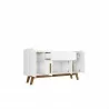 Manhattan Comfort Addie 53.54 Sideboard with 5 Shelves in White Open - Manhattan Comfort Addie 53.54 Sideboard with 5 Shelves in White Open