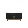 Manhattan Comfort Addie 53.54 Sideboard with 5 Shelves in Matte Black and Cinnamon Front