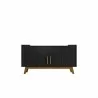 Manhattan Comfort Addie 53.54 Sideboard with 5 Shelves in Matte Black and Cinnamon Front - Manhattan Comfort Addie 53.54 Sideboard with 5 Shelves in Matte Black and Cinnamon Front