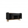 Manhattan Comfort Addie 53.54 Sideboard with 5 Shelves in Matte Black and Cinnamon Side