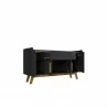 Manhattan Comfort Addie 53.54 Sideboard with 5 Shelves in Matte Black and Cinnamon Side - Manhattan Comfort Addie 53.54 Sideboard with 5 Shelves in Matte Black and Cinnamon Side