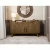 Manhattan Comfort Addie 53.54 Sideboard with 5 Shelves in Rustic Brown - Manhattan Comfort Addie 53.54 Sideboard with 5 Shelves in Rustic Brown