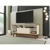 Manhattan Comfort Camberly 53.54 TV Stand with 5 Shelves in Off White and Cinnamon - Manhattan Comfort Camberly 53.54 TV Stand with 5 Shelves in Off White and Cinnamon