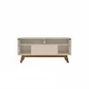 Manhattan Comfort Camberly 53.54 TV Stand with 5 Shelves in Off White and Cinnamon Front - Manhattan Comfort Camberly 53.54 TV Stand with 5 Shelves in Off White and Cinnamon Front