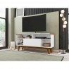 Manhattan Comfort Camberly 53.54 TV Stand with 5 Shelves in White and Cinnamon