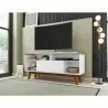 Manhattan Comfort Camberly 53.54 TV Stand with 5 Shelves in White and Cinnamon - Manhattan Comfort Camberly 53.54 TV Stand with 5 Shelves in White and Cinnamon