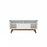 Manhattan Comfort Camberly 53.54 TV Stand with 5 Shelves in White and Cinnamon Front - Manhattan Comfort Camberly 53.54 TV Stand with 5 Shelves in White and Cinnamon Front