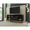 Manhattan Comfort Camberly 53.54 TV Stand with 5 Shelves in Matte Black and Cinnamon - Manhattan Comfort Camberly 53.54 TV Stand with 5 Shelves in Matte Black and Cinnamon