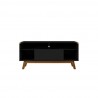 Manhattan Comfort Camberly 53.54 TV Stand with 5 Shelves in Matte Black and Cinnamon Front