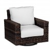 Montecito Wicker Swivel Rocker Club Chair With Cushions - White BG