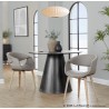 Curvo Contemporary Upholstered Chair in Natural Wood and Grey Fabric by LumiSource - Set of 2