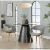 Curvo Contemporary Upholstered Chair in Natural Wood and Grey Fabric by LumiSource - Set of 2 - Curvo Contemporary Upholstered Chair in Natural Wood and Grey Fabric by LumiSource - Set of 2