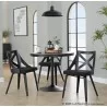Charlotte Farmhouse Chair in Black Wood and Charcoal Fabric by LumiSource - Set of 2 - Charlotte Farmhouse Chair in Black Wood and Charcoal Fabric by LumiSource - Set of 2