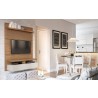 City 1.2 Floating Wall Theater Entertainment Center - Maple Cream and Off White