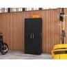 Manhattan Comfort Eiffel 73.43" Garage Cabinet with 4 Adjustable Shelves in Black Matte