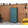 Manhattan Comfort Eiffel 73.43" Garage Cabinet with 4 Adjustable Shelves in Blue Gloss - Manhattan Comfort Eiffel 73.43" Garage Cabinet with 4 Adjustable Shelves in Blue Gloss
