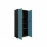 Manhattan Comfort Eiffel 73.43" Garage Cabinet with 4 Adjustable Shelves in Blue Gloss open - Manhattan Comfort Eiffel 73.43" Garage Cabinet with 4 Adjustable Shelves in Blue Gloss open