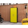 Manhattan Comfort Eiffel 73.43" Garage Cabinet with 4 Adjustable Shelves in Yellow Gloss