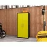 Manhattan Comfort Eiffel 73.43" Garage Cabinet with 4 Adjustable Shelves in Yellow Gloss - Manhattan Comfort Eiffel 73.43" Garage Cabinet with 4 Adjustable Shelves in Yellow Gloss