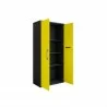 Manhattan Comfort Eiffel 73.43" Garage Cabinet with 4 Adjustable Shelves in Yellow Gloss open - Manhattan Comfort Eiffel 73.43" Garage Cabinet with 4 Adjustable Shelves in Yellow Gloss open